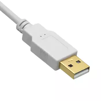 DINIC USB 2.0 HQ extensión A macho a A hembra, 28 AWG / 2C, 26 AWG / 2C, blanco, caja DINIC con euro agujero, longitud 2.00m